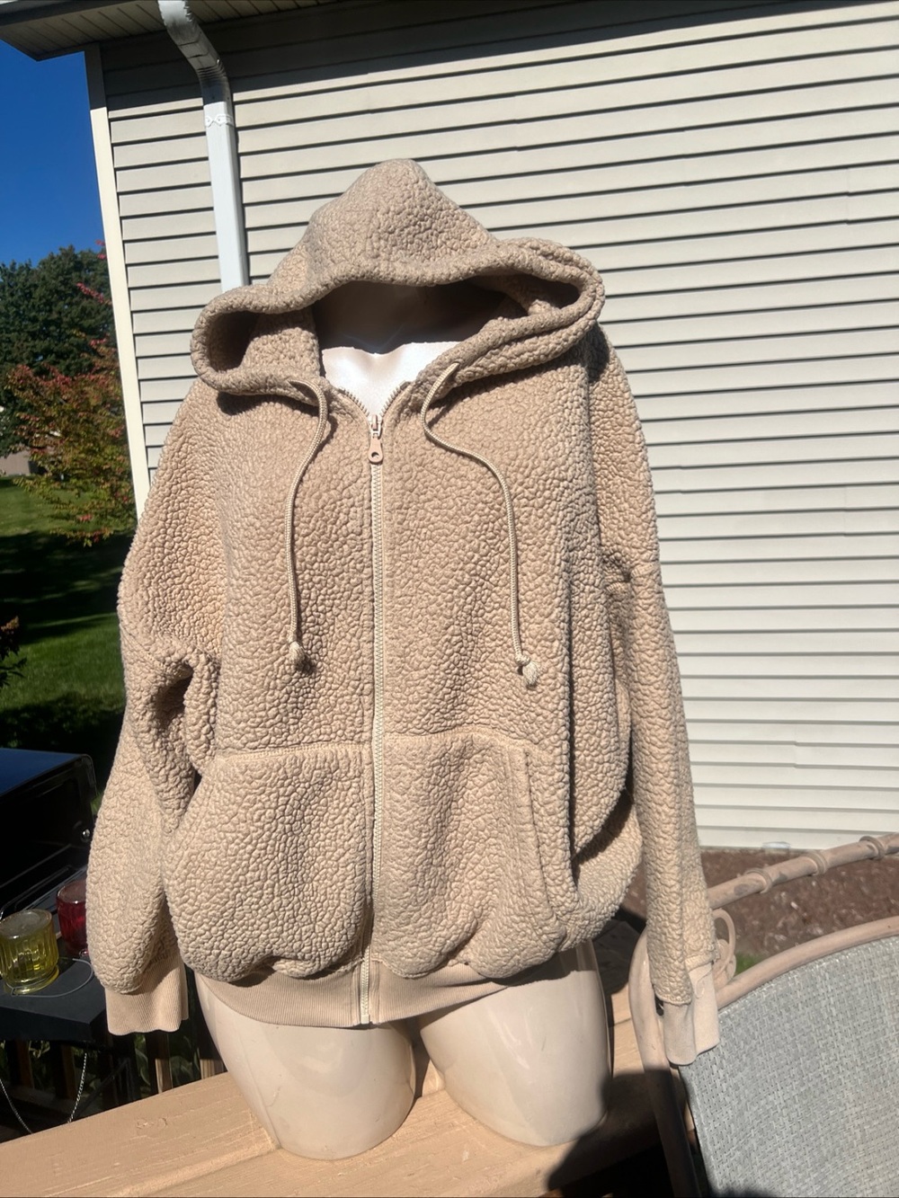 Aeropostale Cloud Sherpa Women's Fleece Jacket L/XL/XXL Hooded Full Zip Pockets